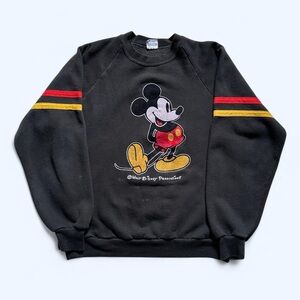 Vintage 1980s Disney Black Mickey Mouse Sweater L